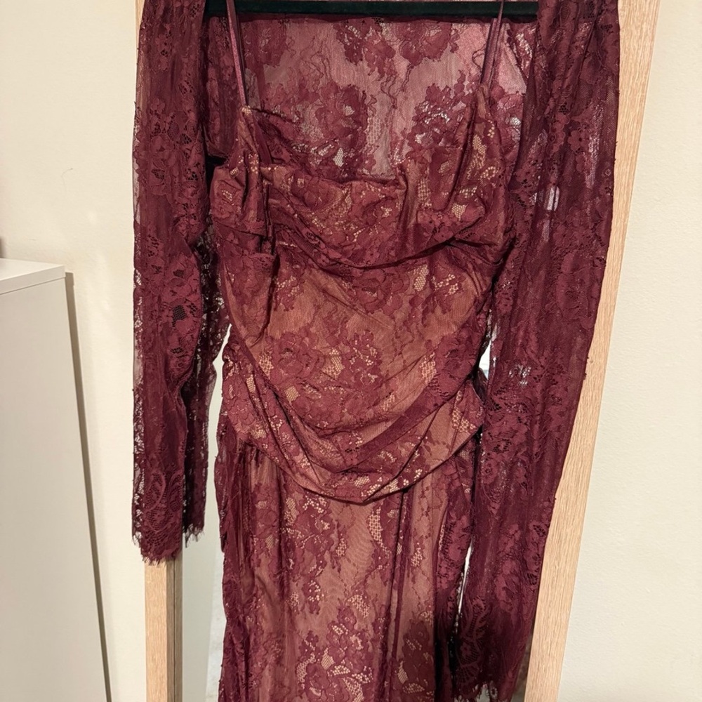 House of CB Deep Red Lace Dress